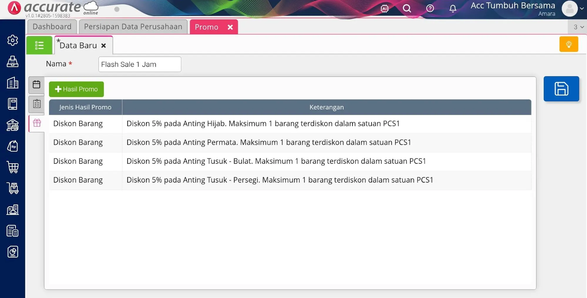 7 Cara membuat promo flash sale pada Accurate POS